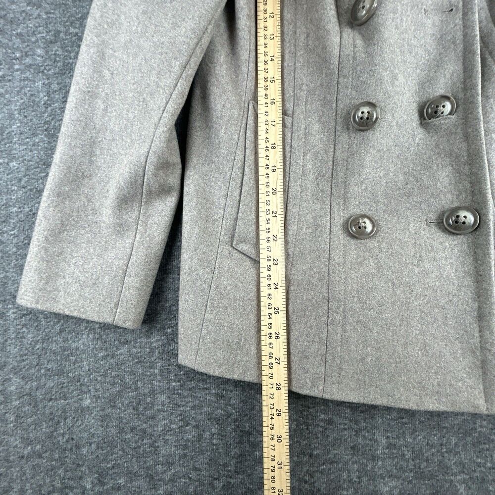 Jason Kole Peacoat Women’s Size S Wool Blend Double Breasted Oatmeal Color - Picture 7 of 10